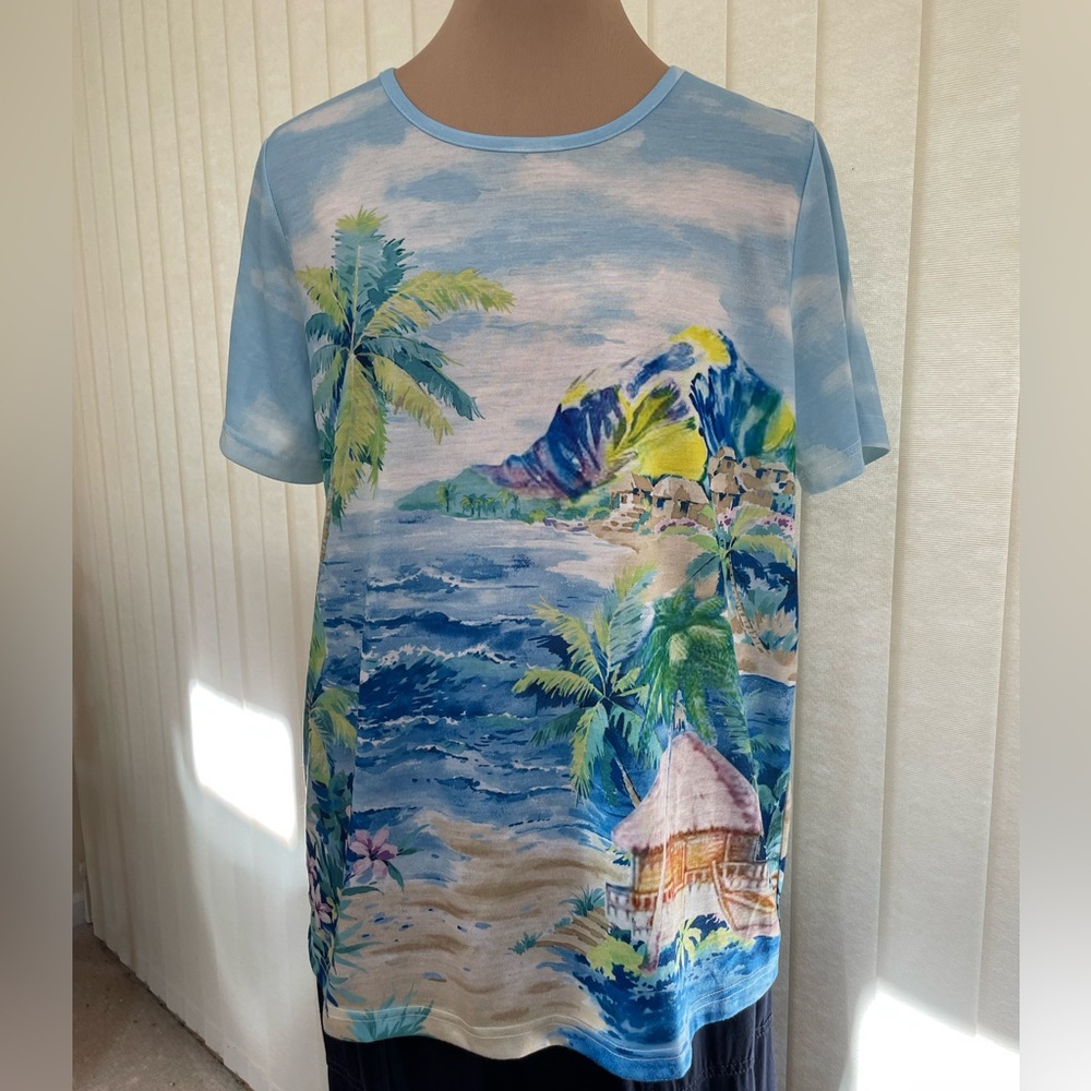 Women’s Tropical Short Sleeve Top L EUC